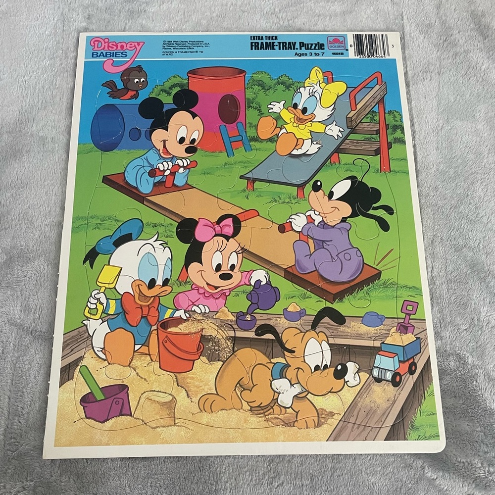 Disney Babies 1984 Golden Frame Tray Puzzle Ages 3-7, 24 Pieces Playground